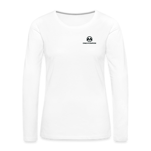 Monroe Women's Premium Long Sleeve T-Shirt (Black Logo) - white