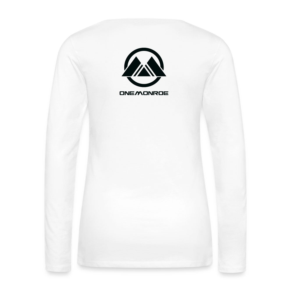 Monroe Women's Premium Long Sleeve T-Shirt (Black Logo) - white