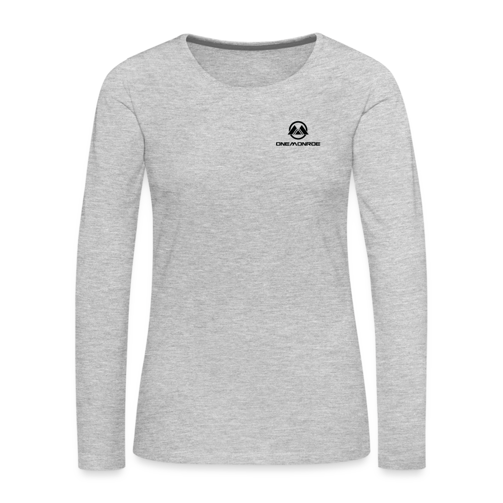 Monroe Women's Premium Long Sleeve T-Shirt (Black Logo) - heather gray