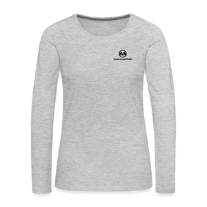 Monroe Women's Premium Long Sleeve T-Shirt (Black Logo) - heather gray