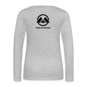 Monroe Women's Premium Long Sleeve T-Shirt (Black Logo) - heather gray