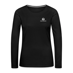 Monroe Women's Premium Long Sleeve T-Shirt (White Logo) - black