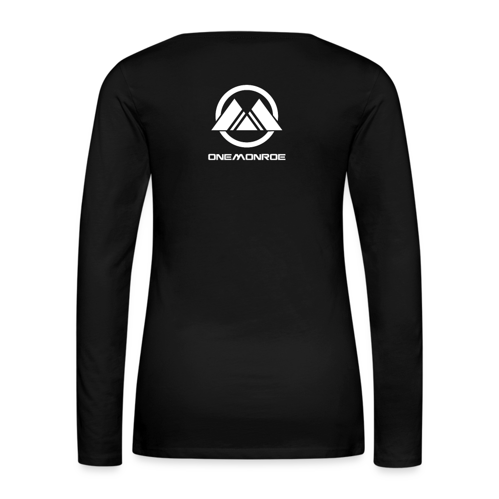 Monroe Women's Premium Long Sleeve T-Shirt (White Logo) - black