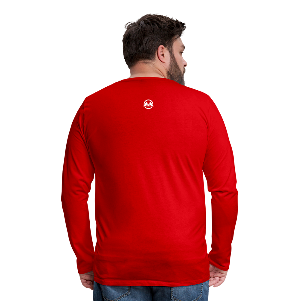Men's Premium Long Sleeve T-Shirt - White One Monroe Logo----- Click to see more colors - red