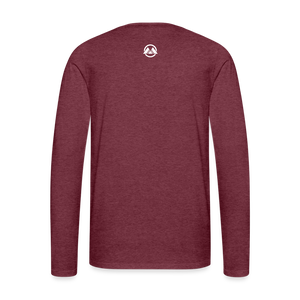Men's Premium Long Sleeve T-Shirt - White One Monroe Logo----- Click to see more colors - heather burgundy