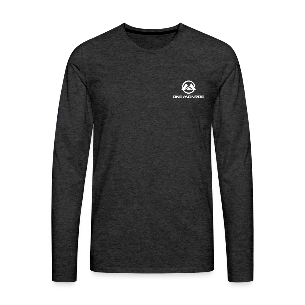Men's Premium Long Sleeve T-Shirt - White One Monroe Logo----- Click to see more colors - charcoal grey