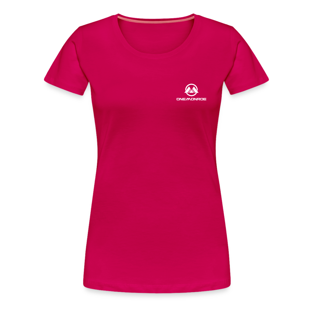 Monroe Women’s Premium T-Shirt (White Logo) - dark pink