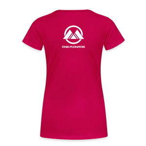 Monroe Women’s Premium T-Shirt (White Logo) - dark pink