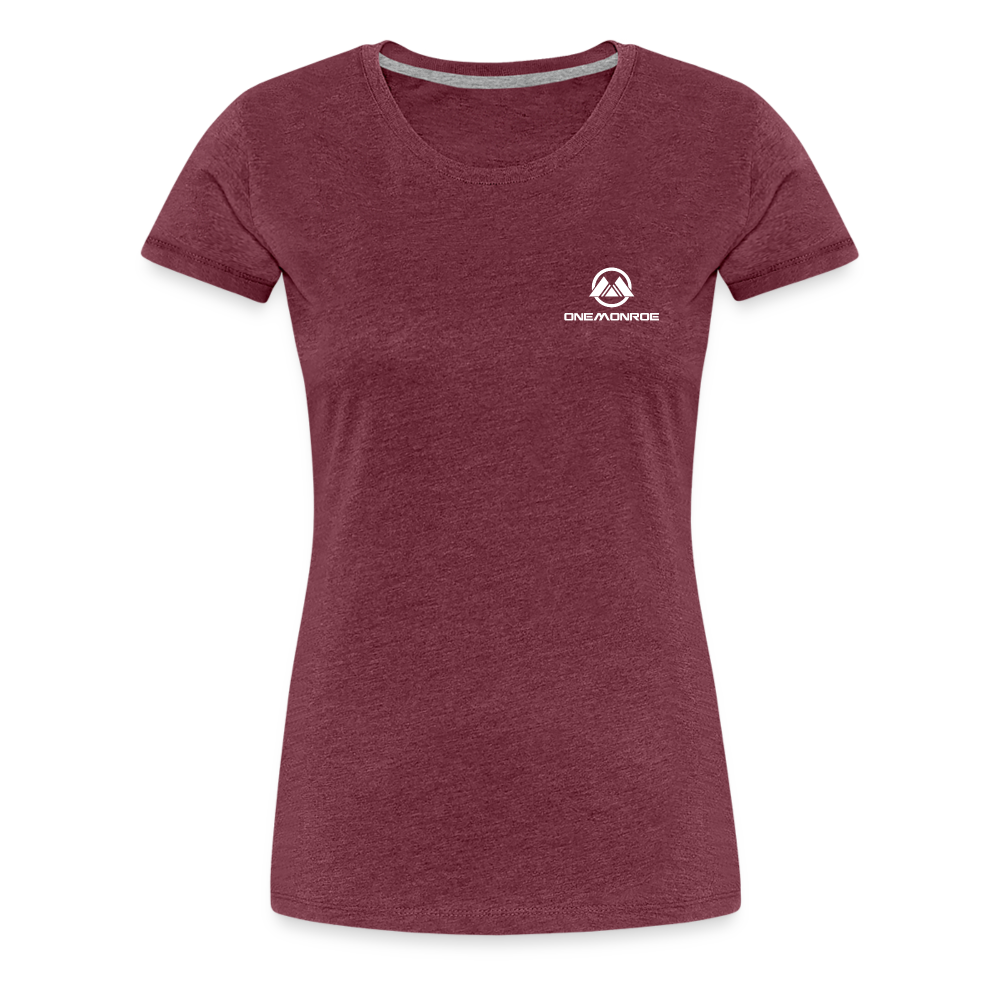 Monroe Women’s Premium T-Shirt (White Logo) - heather burgundy