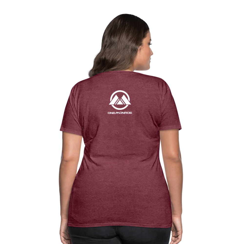 Monroe Women’s Premium T-Shirt (White Logo) - heather burgundy