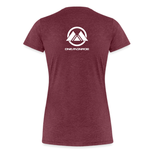 Monroe Women’s Premium T-Shirt (White Logo) - heather burgundy