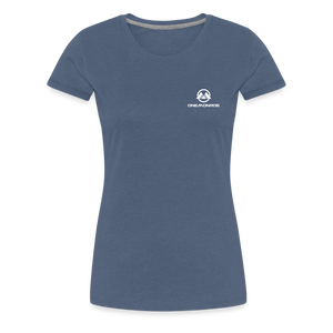 Monroe Women’s Premium T-Shirt (White Logo) - heather blue