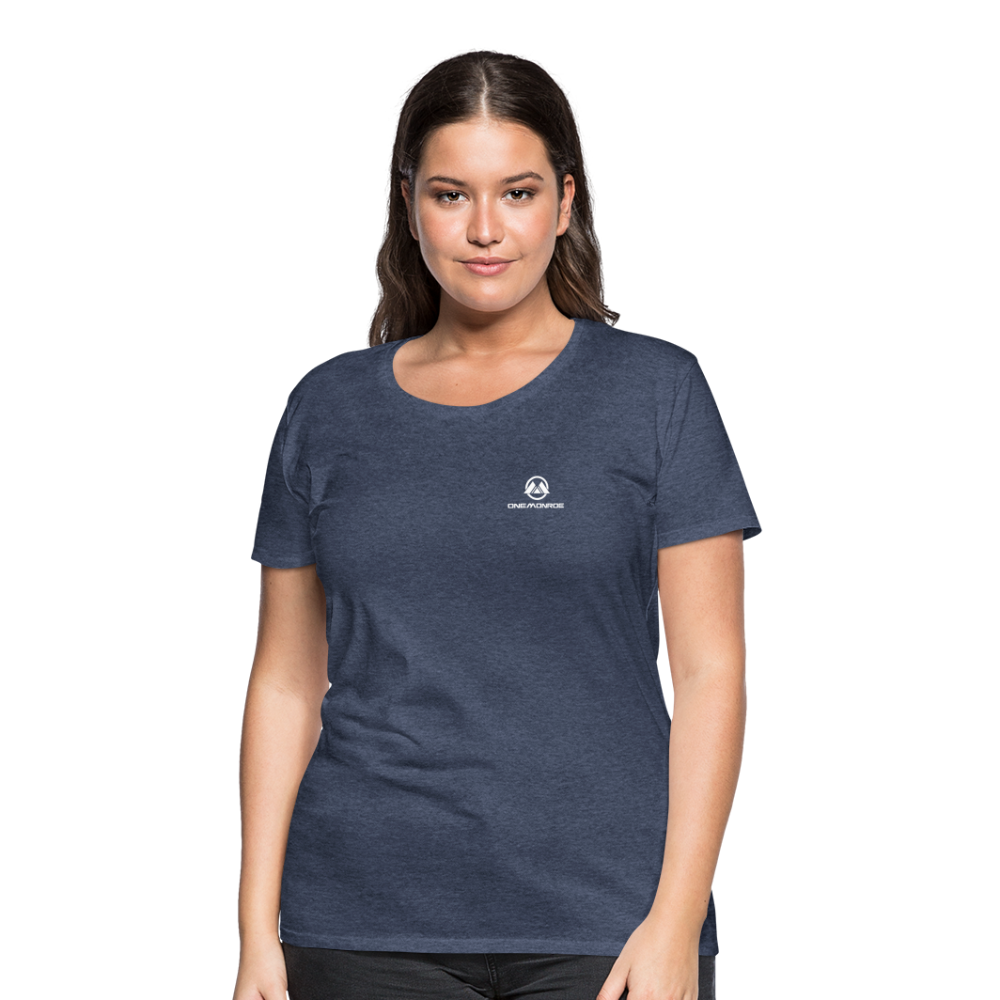 Monroe Women’s Premium T-Shirt (White Logo) - heather blue
