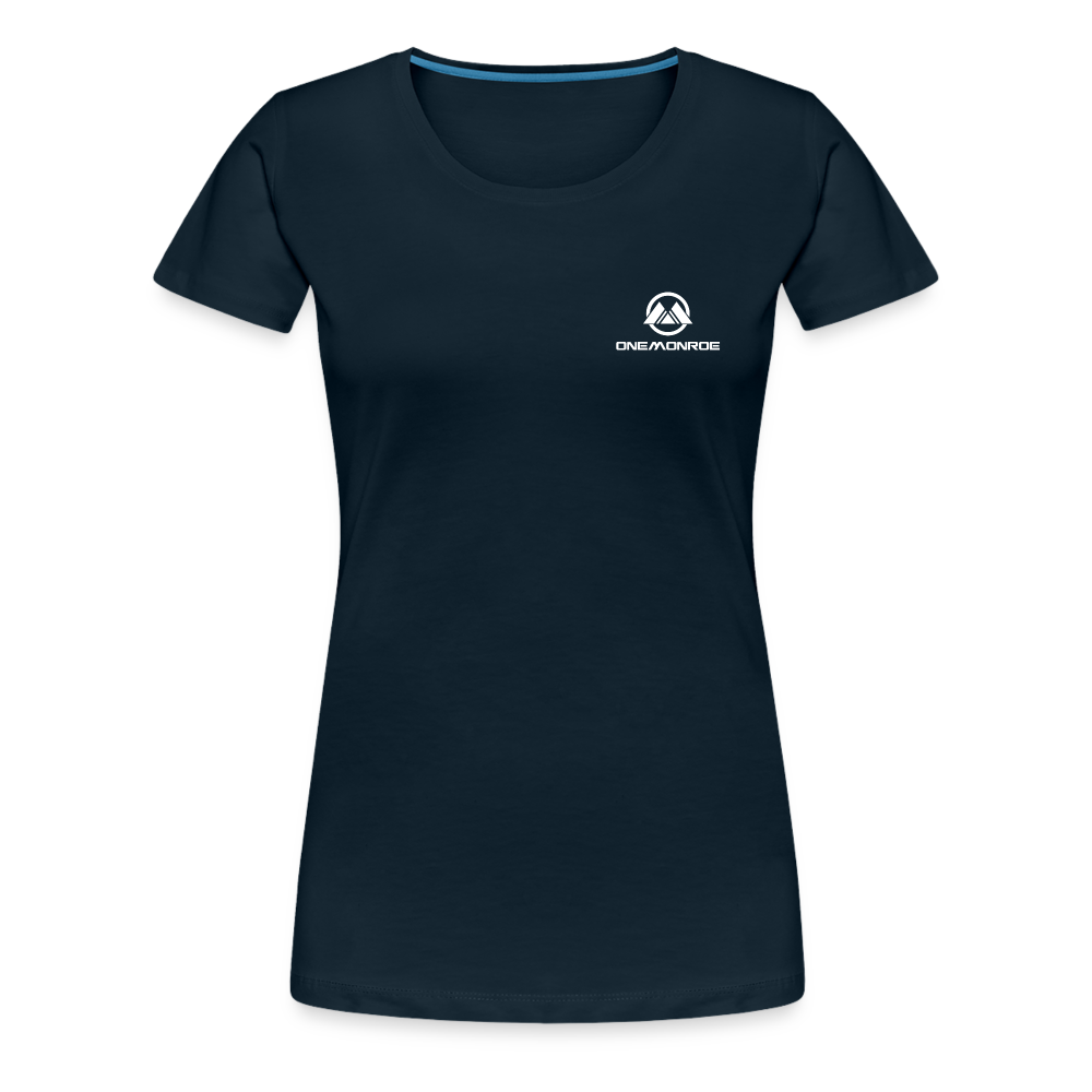 Monroe Women’s Premium T-Shirt (White Logo) - deep navy