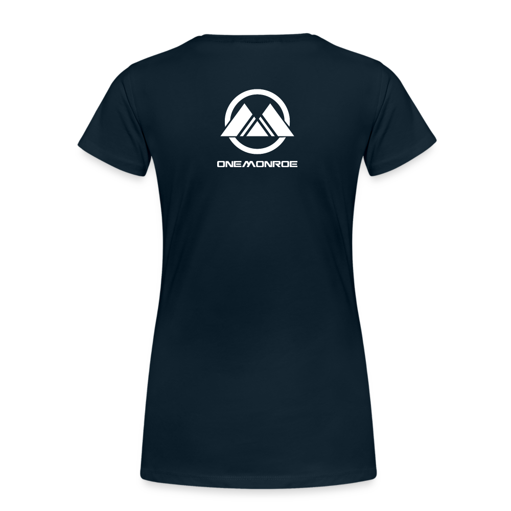 Monroe Women’s Premium T-Shirt (White Logo) - deep navy