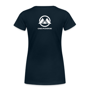 Monroe Women’s Premium T-Shirt (White Logo) - deep navy